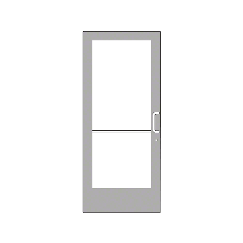 Clear Anodized 400 Series Medium Stile (LHR) HLSO Single 3'0 x 7'0 Offset Hung with Geared Hinged Complete Door Std. Lock & 9-1/2" Bottom Rail