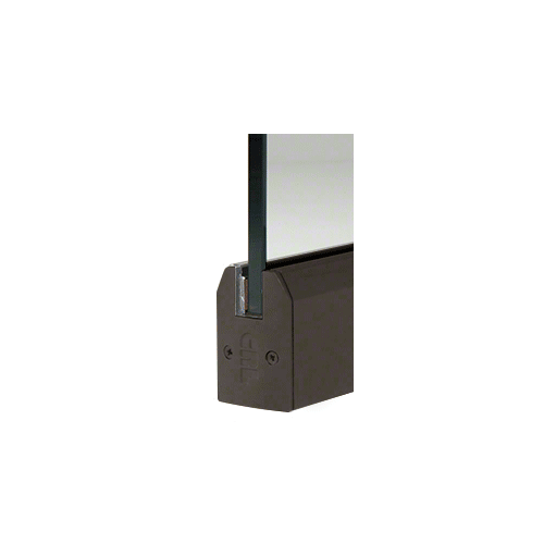 Black Bronze 1/2" Glass Low Profile Tapered Door Rail With Lock - 35-3/4" Length