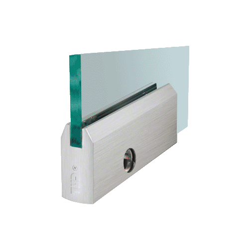CRL DR4TBS34PL Brushed Stainless 3/4" Glass 4" Tapered Door Rail With Lock - 12" Patch