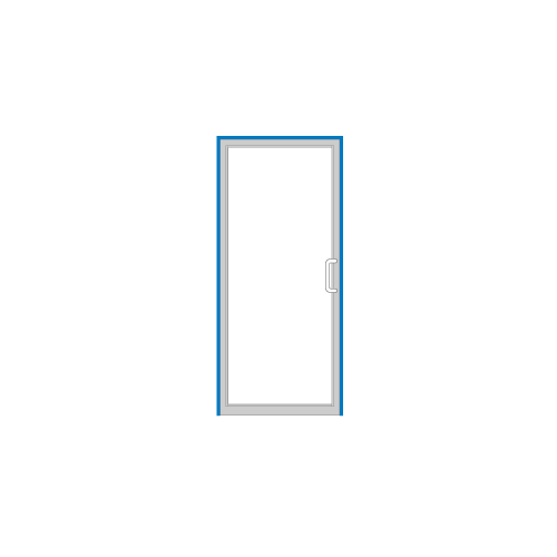 Clear Anodized Right Hand Open Back Up and Over Frame for Single Door for Offset Surface Mount