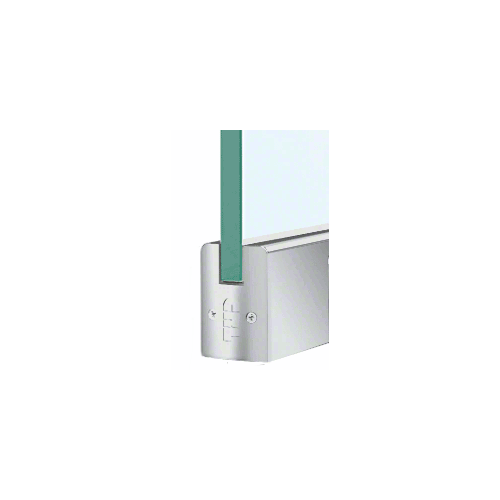 CRL DR2SSA38PL Satin Anodized 3/8" Glass Low Profile Square Door Rail With Lock - 8" Patch