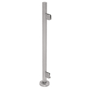 CRL PS42EBS Brushed Stainless Steel Round 42" Tall End Post Kit With Square Clamps