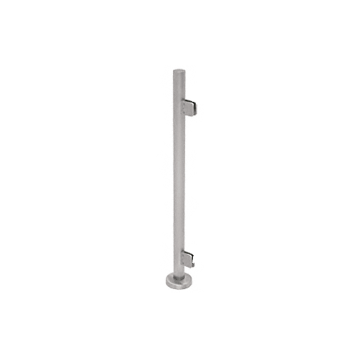 CRL PS42EBS Brushed Stainless Steel Round 42" Tall End Post Kit With Square Clamps