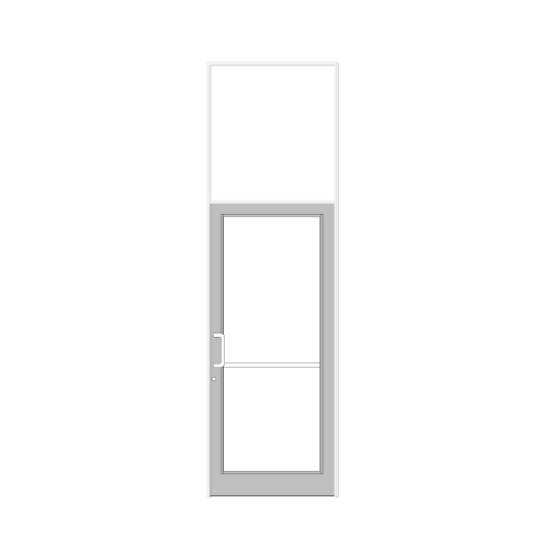 White KYNAR Paint 39-1/2" x 126" Series DF800 Tubular Butt Hinge Transom Frame Complete (1FT)