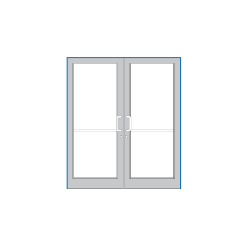 White KYNAR Paint 74" x 86" Series DF800 Open Back Offset Pivot Up and Over Frame Complete (2F)