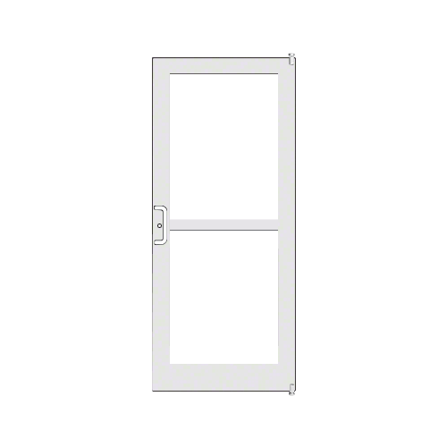 White KYNAR Paint Custom Single Series 400 Medium Stile Offset Pivot Entrance Door For Panic and Surface Mount Door Closer