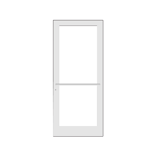White KYNAR Paint Custom Single Series 400 Medium Stile Center Pivot Entrance Door for Overhead Concealed Door Closer