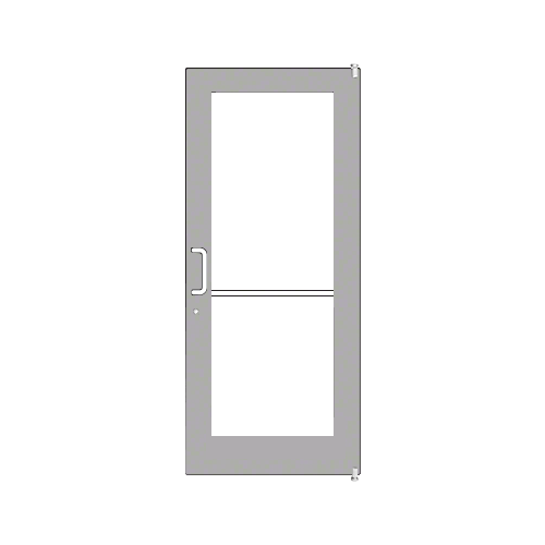 Clear Anodized Custom Single Series 550 Wide Stile Offset Pivot Entrance Door for Surface Mount Door Closer