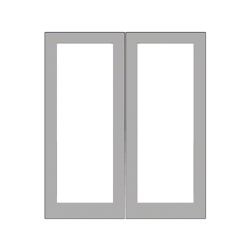 Clear Anodized Custom Size Blank Pair 550 Wide Center Stile Entrance Doors - No Prep