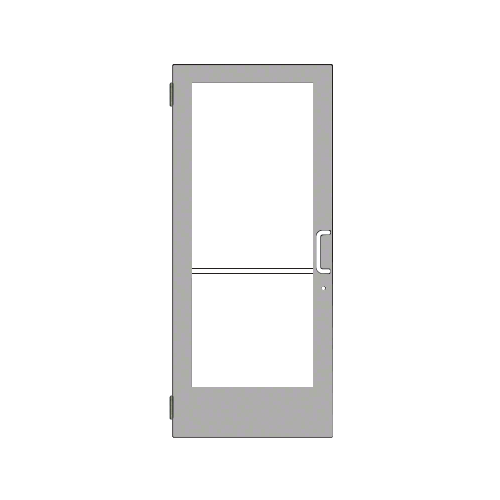 Clear Anodized 400 Series Medium Stile (LHR) HLSO Single 3'0 x 7'0 Offset Hung with Butt Hinges for Surf Mount Closer Complete Door Std. Lock & 9-1/2" Bottom Rail
