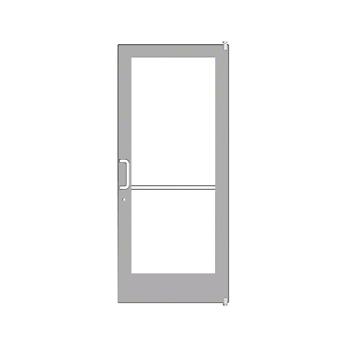 Clear Anodized 400 Series Medium Stile Active Leaf of Pair 3'0 x 7'0 Offset Hung with Pivots for Surf Mount Closer Complete Door/Std. MS Lock, 7-1/2" Std. Bottom Rail
