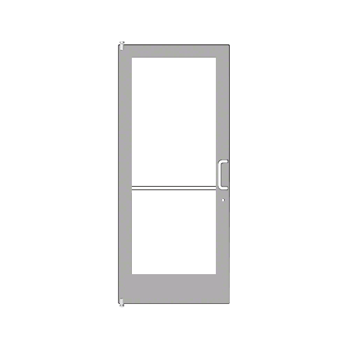 Clear Anodized 400 Series Medium Stile (LHR) HLSO Single 3'0 x 7'0 Offset Hung with Pivots for Surf Mount Closer Complete Door/Std. MS Lock, 7-1/2" Std. Bottom Rail