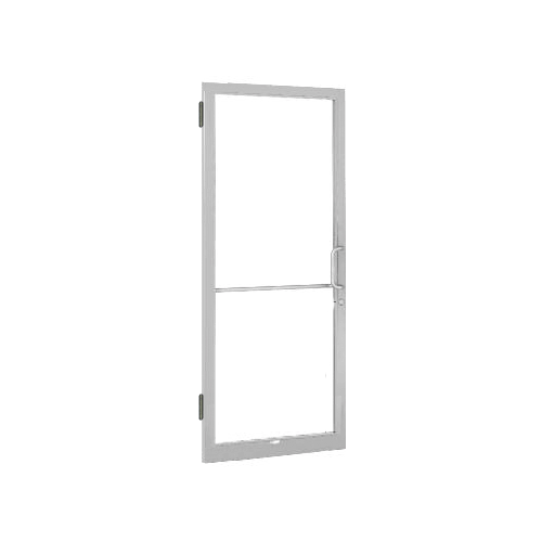 Clear Anodized 250 Series Narrow Stile (LHR) HLSO Single 3'0 x 7'0 Offset Hung with Butt Hinges for Surf Mount Closer Complete Door Std. MS Lock & Bottom Rail