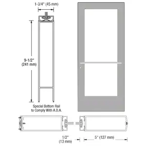 CRL-U.S. Aluminum DE52711LA36 Clear Anodized 550 Series Wide