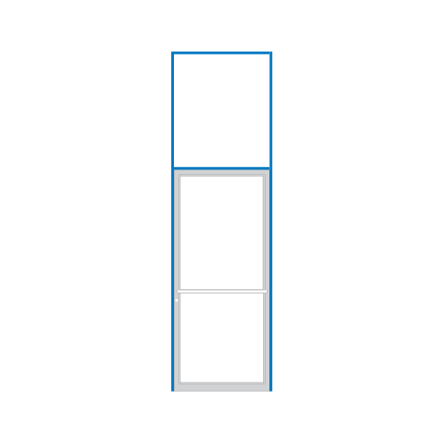 Clear Anodized Class 1 39-1/2" x 85-3/4" Blank 450 Series Up and Over Single Door Frame