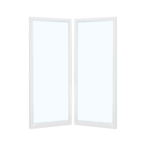 Custom Size Bone White KYNAR Paint Blank Pair 250 Narrow Center Stile Entrance Doors - No Prep
