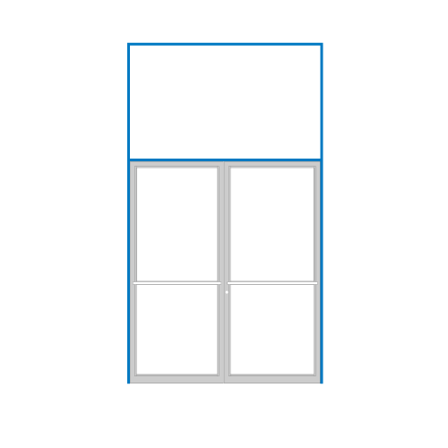 Custom Size Clear Anodized Class 1 Blank 451 Transom Double Door Frame