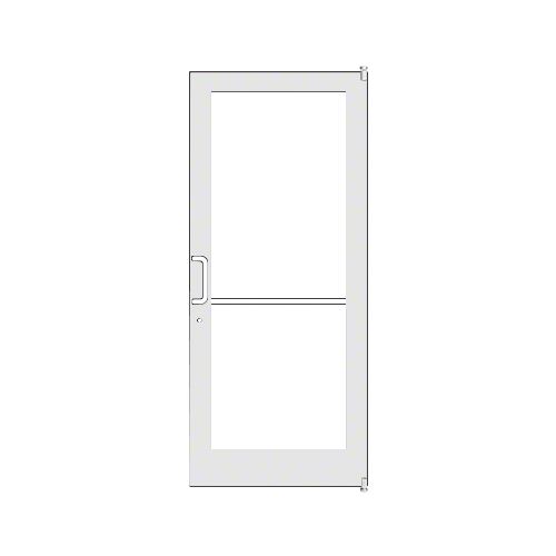 White KYNAR Paint 400 Series Medium Stile Active Leaf of Pair 3'0 x 7'0 Offset Hung with Pivots for Surf Mount Closer Complete Door Std. MS Lock & Bottom Rail