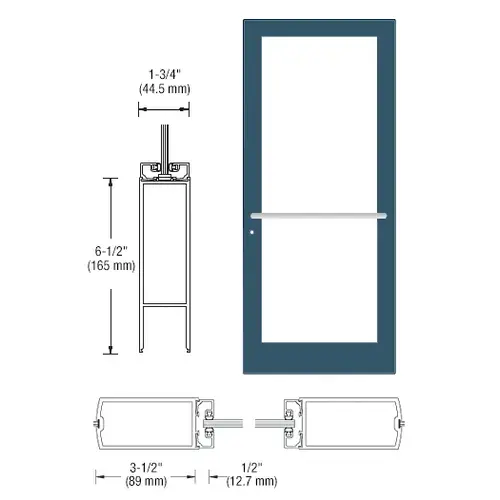 CRL-U.S. Aluminum DC41771 Custom KYNAR Paint Custom Single Series 400 Medium Stile Center Pivot Entrance Door for Overhead Concealed Door Closer