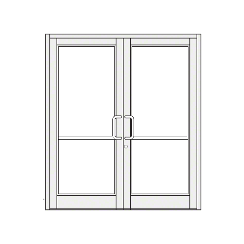 White KYNAR Paint Custom Pair Series 800 Durafront Medium Stile Geared Hinge Entrance Doors for Surface Mount Door Closers