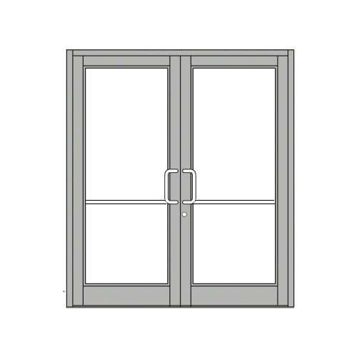 Clear Anodized Custom Pair Series 800 Durafront Medium Stile Geared Hinge Entrance Doors for Surface Mount Door Closers