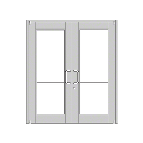 Clear Anodized Custom Pair Series 850 Durafront Wide Stile Offset Pivot Entrance Doors for Surface Mount Door Closers