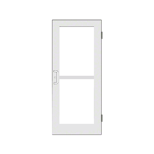 White KYNAR Paint Custom Single Series 550 Wide Stile Butt Hinged Entrance Door For Panics and Surface Mount Door Closers
