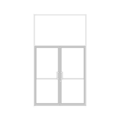 White KYNAR Paint Custom Size Series IT451 Open Back Offset Pivot Transom Door Frame Complete (2FT)