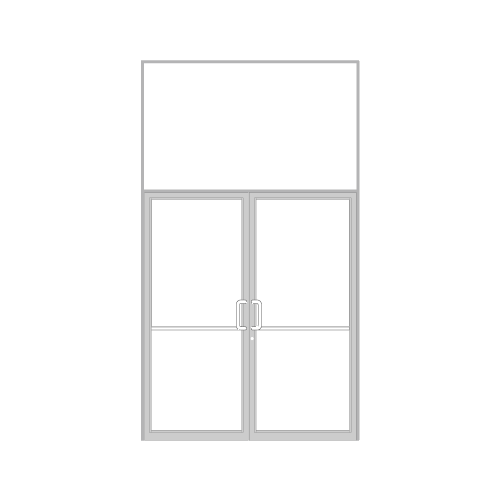 Custom Size Clear Anodized Class 1 Series IT451 Open Back Offset Pivot Transom Door Frame Complete (2FT)