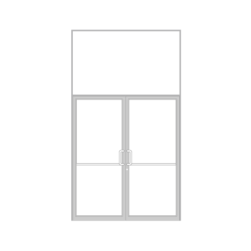 Clear Anodized Class 1 Custom Size Series IT451 Open Back Offset Pivot Transom Door Frame Complete (2FT)