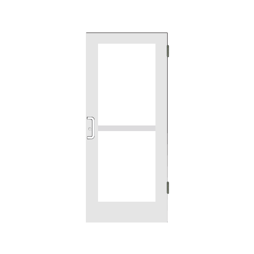 White KYNAR Paint StormFront Series Custom Single Butt Hinge Entrance Door For Panic and Surface Mount Door Closer