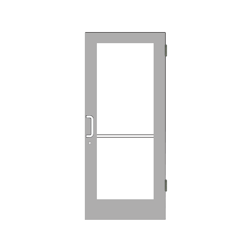Clear Anodized Class 1 IG600 Hurricane Series Custom Single Butt Hinge Entrance Door for Surface Mount Door Closer