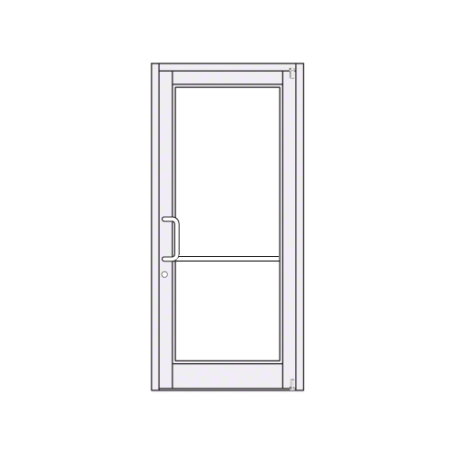 White KYNAR Paint Custom Single Series 800 Durafront Medium Stile Offset Pivot Entrance Door for Surface Mount Door Closer