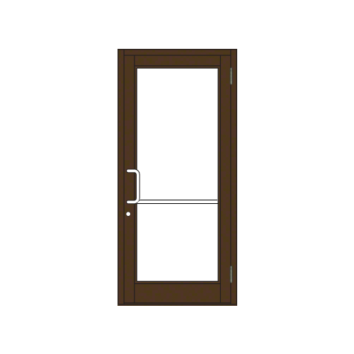 Bronze Black Anodized Custom Single Series 800 Durafront Medium Stile Butt Hinge Entrance Door for Surface Mount Door Closer