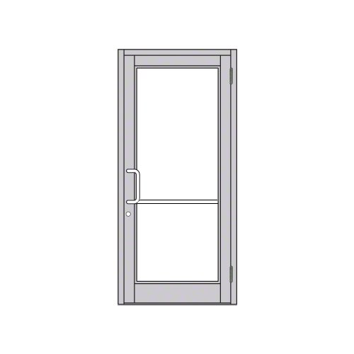 Clear Anodized Custom Single Series 800 Durafront Medium Stile Butt Hinge Entrance Door for Surface Mount Door Closer