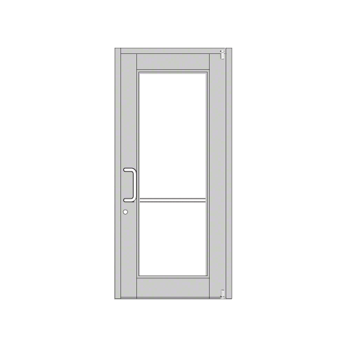 Clear Anodized Custom Single Series 850 Durafront Wide Stile Offset Pivot Entrance Door for Surface Mount Door Closer