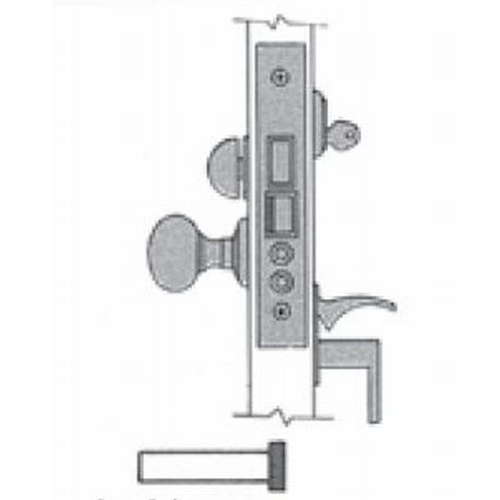 Left Hand Reverse Emergency Egress Entry Handleset by Knob 2-3/4" Backset Mortise Lock Body Lifetime Brass Finish