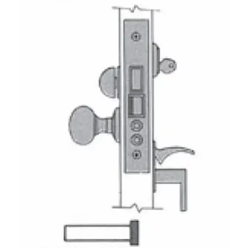 Left Hand Emergency Egress Entry Handleset by Knob 2-3/4" Backset Mortise Lock Body Satin Brass With Brown Finish