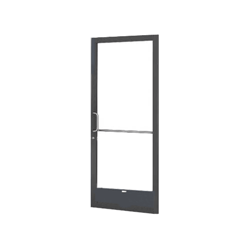 Bronze Anodized 250 Series Narrow Stile Active Leaf of Pair 3'0 x 7'0 Offset Hung with Geared Hinged Complete ADA Door with Lock Indicator, Cylinder Guard - for 1" Glazing