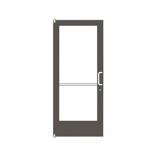 Bronze Black Anodized Complete ADA Door With Lock, and Cylinder Medium Stile 3'0 x 7'0 (LHR) HLSO Offset Hung with Pivots Single - for 1" Glass