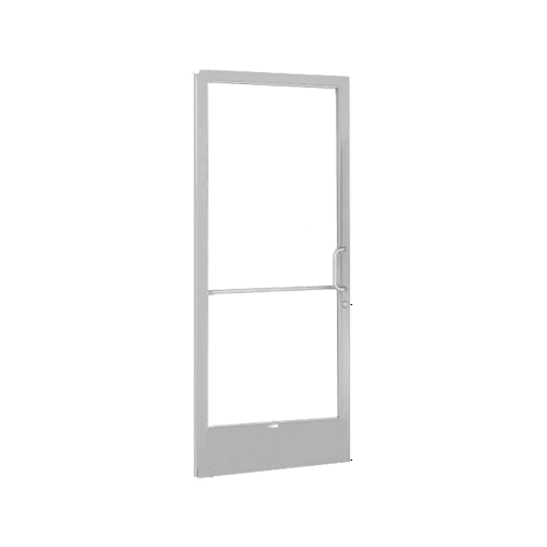 Clear Anodized 250 Series Narrow Stile (LHR) HLSO Single 3'0 x 7'0 Offset Hung with Geared Hinged Complete ADA Door, Lock Indicator, Cylinder Guard - for 1" Glazing
