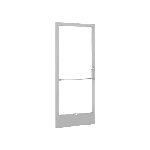 Clear Anodized 250 Series Narrow Stile Inactive Leaf of Pair 3'0 x 7'0 Offset Hung with Geared Hinged Complete ADA Door with Lock Indicator, Cylinder Guard - for 1" Glazing