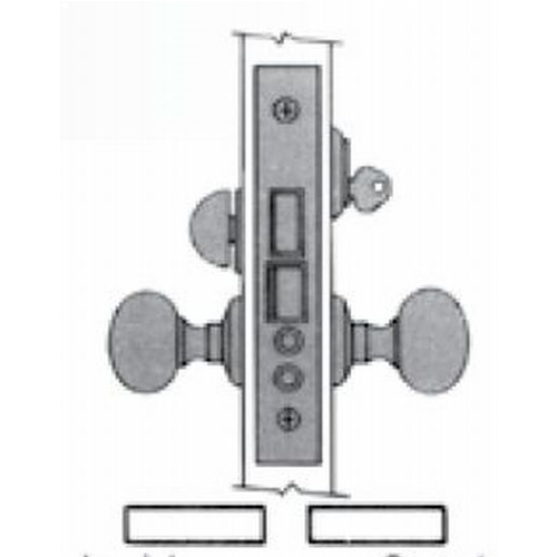 Left Hand Lever Strength Entry / Apartment Lever by Lever 2-1/2" Backset Mortise Lock Body with 1" Face Satin Black Finish