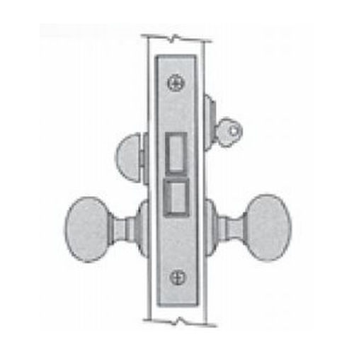 Left Hand Entry / Storeroom Knob by Knob 2-1/2" Backset Mortise Lock Body Matte Antique Nickel Finish