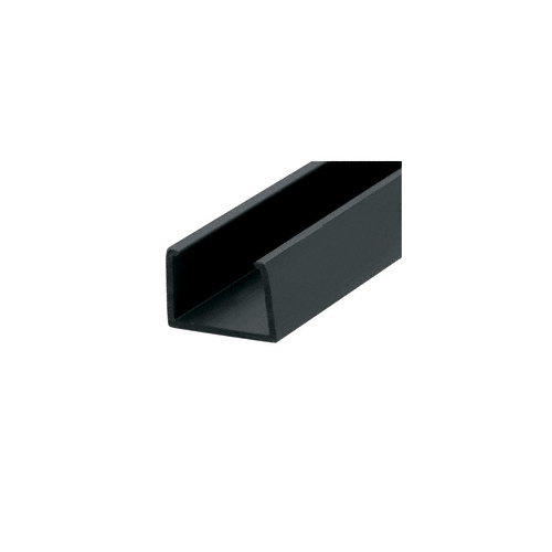 Black 1/2" Plastic U-Channel - 12' Long  12" Stock Length - pack of 5
