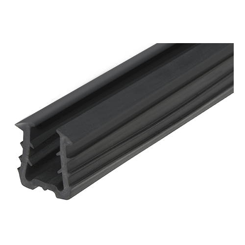 Roll Form Cap Rail Black Rubber Insert for 1/2" and 5/8" Monolithic Glass and 9/16" Laminated Glass