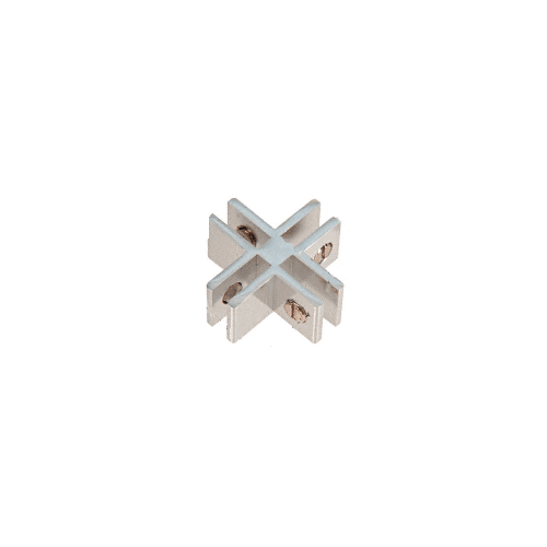 CRL E414A Chrome Anodized Aluminum 4-Way 90 Degree Glass Connector