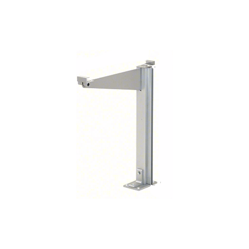 Satin Anodized 18" High Right Hand Closed End Design Series Partition Post with 12" Deep Top Shelf