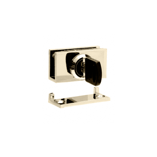 Brass Cam Lock with Stop Plate for 1/4" or 3/8" Glass - Keyed Alike