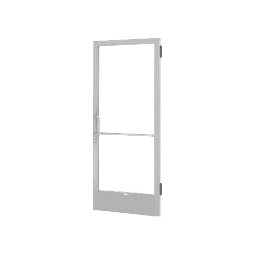 Clear Anodized 250 Series Narrow Stile Active Leaf of Pair 3'0 x 7'0 Offset Hung with Butt Hinges for Surface Mount Closer Complete ADA Door with Lock Indicator, Cylinder Guard - for 1" Glazing